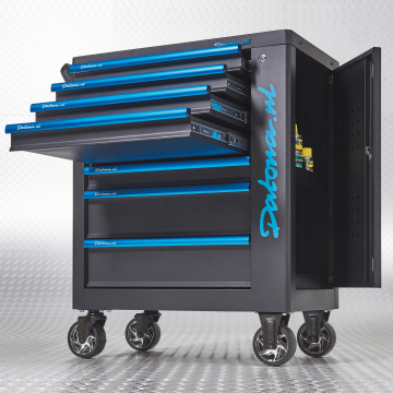 Werkzeugwagen “Black- Line” mit 7 Schubladen und Schrank