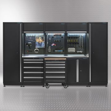 Werkstatteinrichtung PREMIUM 325 cm mit Edelstahlplatte 