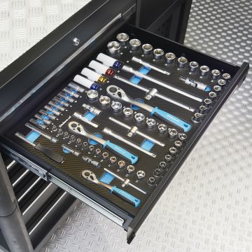 70-teiliges Stecknuss Set mit Teflon- Stecknüssen im Schaumstoffmodul