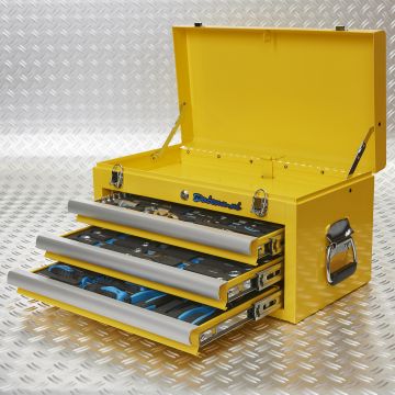 Werkzeugkiste mit drei Schubladen - 3 Schubladen bestückt - Gelb