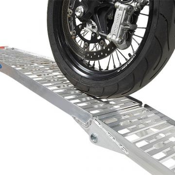 Klappbare, extra starke Motorradrampe 225 cm - grau/silber