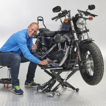 Scherenheber “Harley-Lift” mit Werkstatthocker 