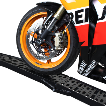 Klappbare, extra starke Motorradrampe 225 cm - Schwarz