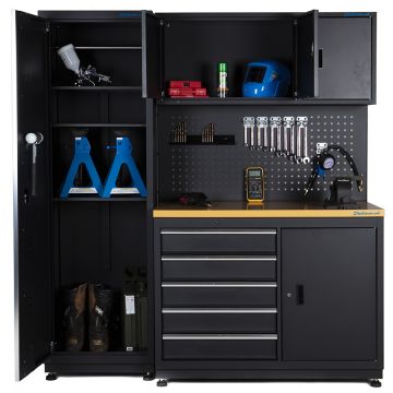 Werkbank mit Werkzeugschrank - 180 x 60 x 190 cm
