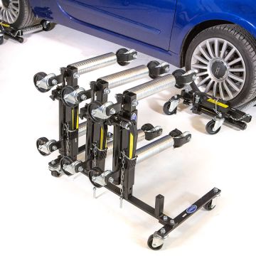 Hydraulische Rangierhilfen mit Aufbewahrungswagen - 4er Set