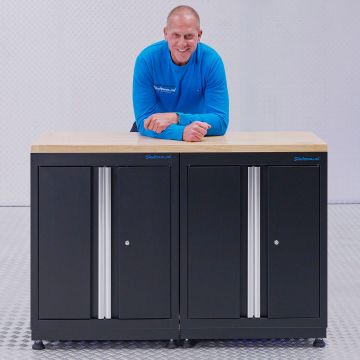 Basic Werkbank mit Eichenholz-Arbeitsplatte – 136 cm