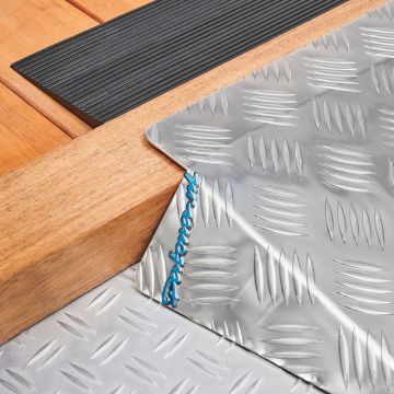 Aluminium-Türschwellenrampe 6–9 cm + Gummirampe 15 mm
