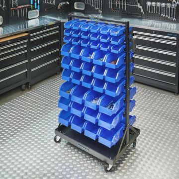 Fahrregal mit Stapelboxen-Set