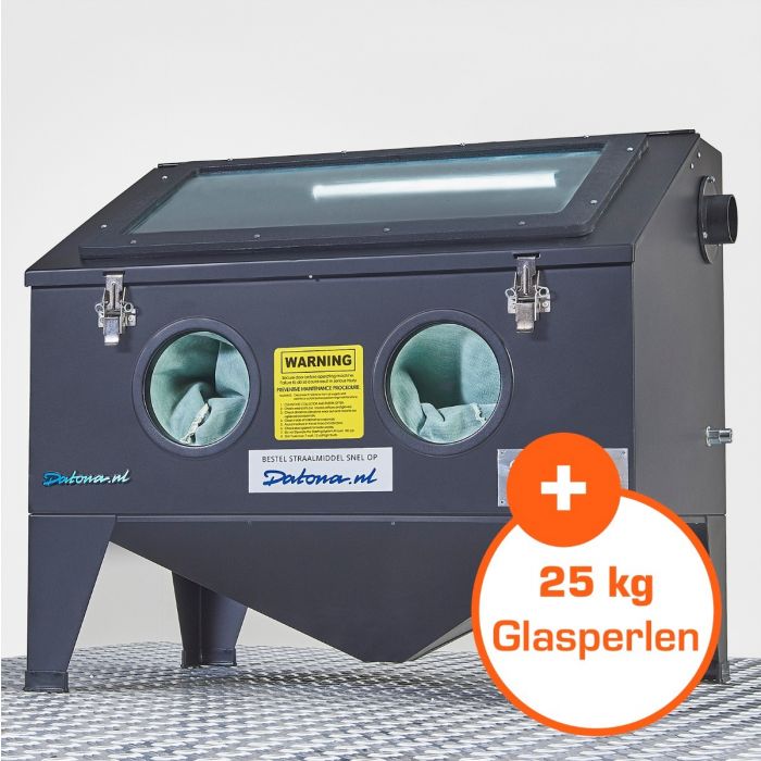 Sandstrahlkabine – 175 Liter + 25 kg Glasperlen