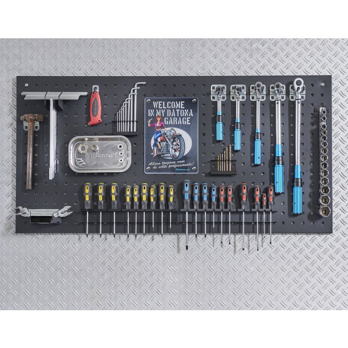 Werkstattlochwand 122 x 61 cm - Schwarz (2 Stück)-10
