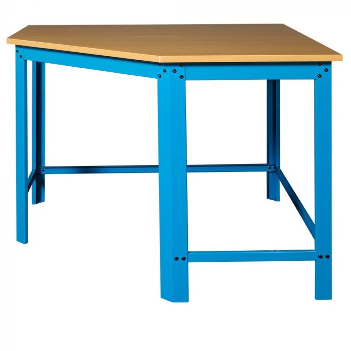 Eckwerkbank mit Arbeitsplatte aus MDF - Blau