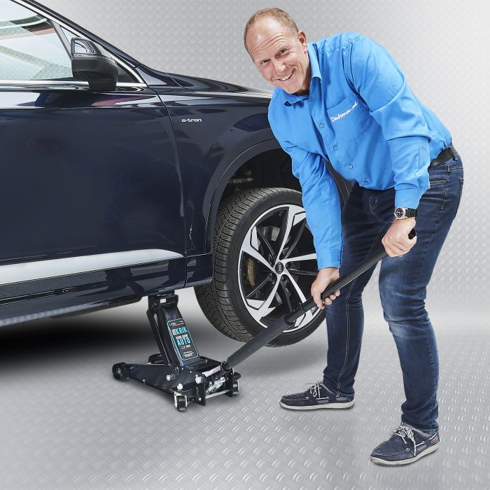 Produktbild von Profi Hydraulik Wagenheber Set – 2,5 T, 85–365 Mm Hub – Inkl. 2 Unterstellböcke 3T, Gummiauflagen & Arbeitshandschuhe – Für PKW, SUV & Wohnmobil