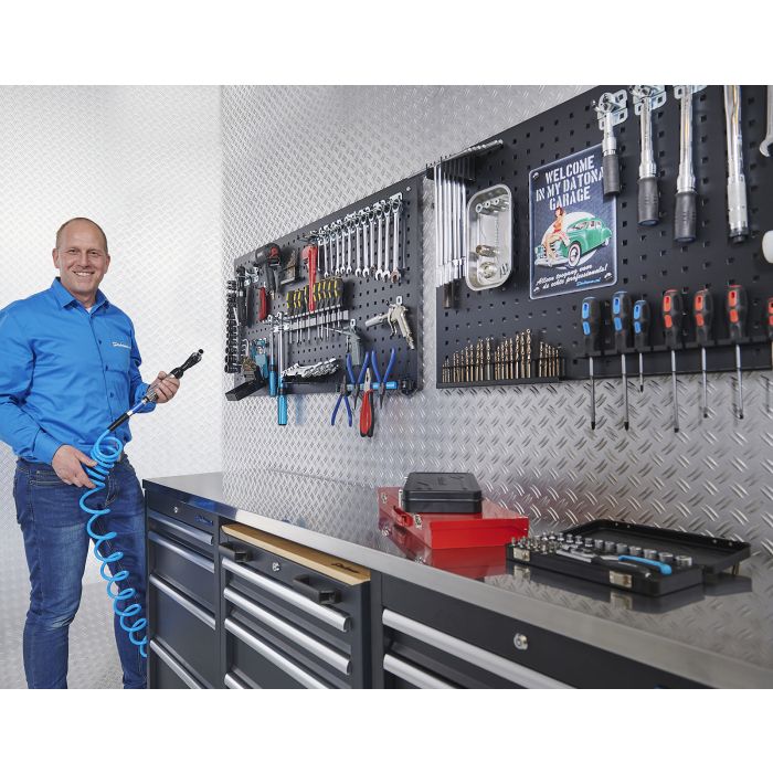 Werkstattlochwand 122 x 61 cm - Schwarz (2 Stück)-2