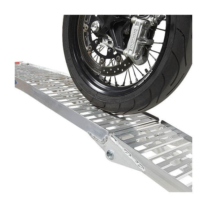 Klappbare, extra starke Motorradrampe 225 cm - grau/silber