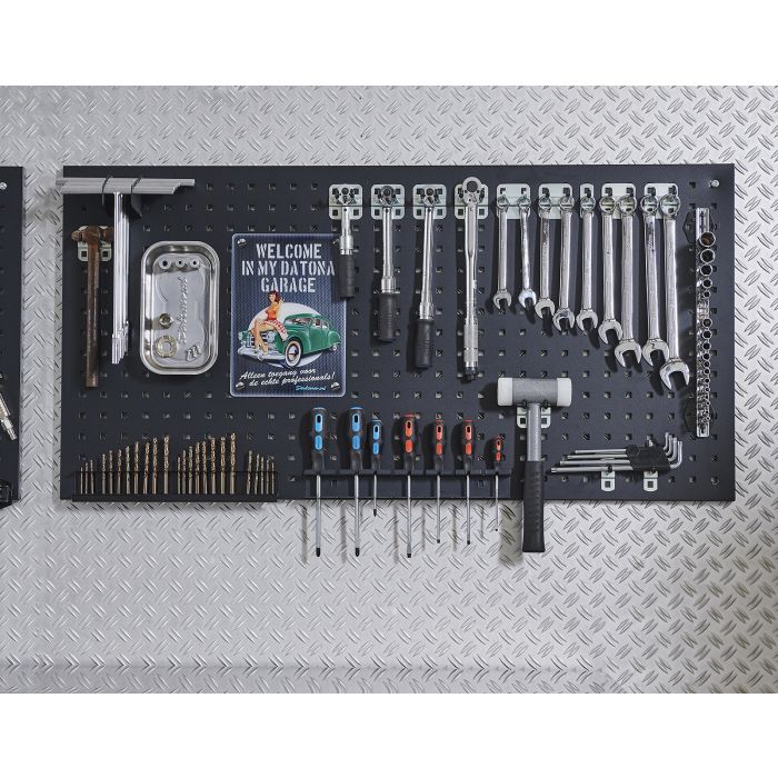Werkstattlochwand 122 x 61 cm - Schwarz (2 Stück)-15