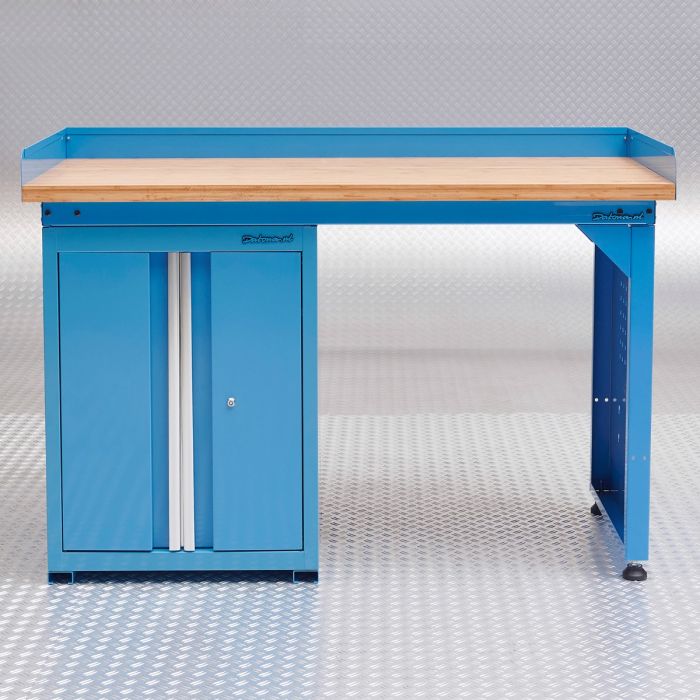 Werkbank PRO 150 cm mit Werkstattschrank - blau