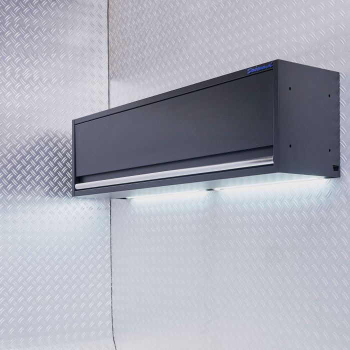 Hängeschrank 136 cm mit LED-Beleuchtung – breiter Oberschrank für die Werkstatt