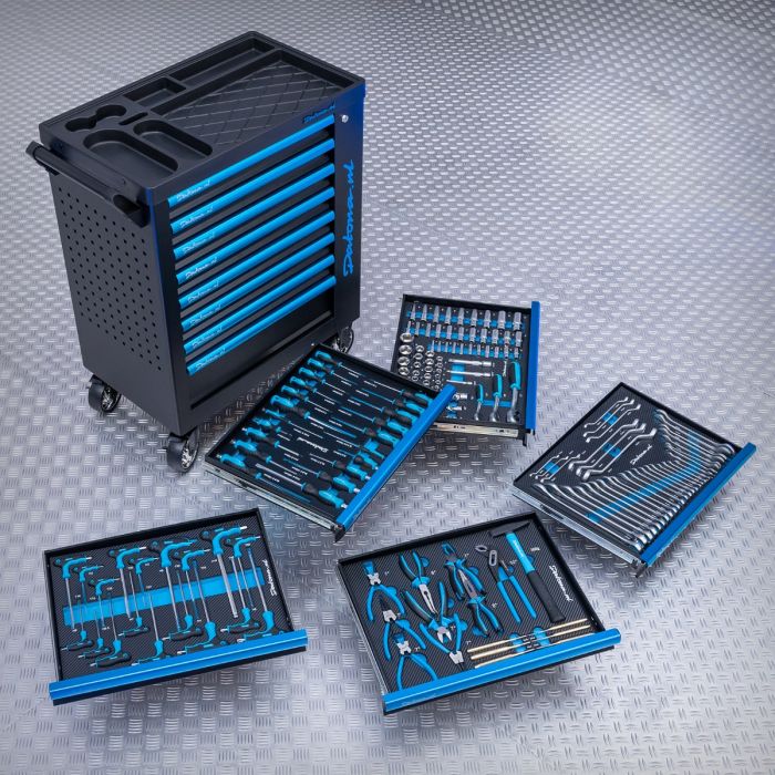 Bestückter Werkzeugwagen 8 Schubladen – 5 Schubladen bestückt – 171-teiliges Set