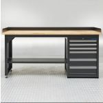 Werkbank 200 cm BAMBUS - 2 Türenschränke und 1 Schubladenschrank-5-thumb
