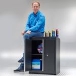 Werkbank 200 cm BAMBUS - 2 Türenschränke und 1 Schubladenschrank-17-thumb