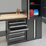 Werkbank 200 cm BAMBUS - 2 Türenschränke und 1 Schubladenschrank-4-thumb