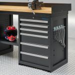 Werkbank 200 cm BAMBUS - 2 Türenschränke und 1 Schubladenschrank-8-thumb