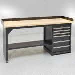 Werkbank 200 cm BAMBUS - 2 Türenschränke und 1 Schubladenschrank-6-thumb