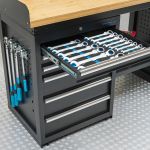Werkbank 200 cm BAMBUS - 2 Türenschränke und 1 Schubladenschrank-15-thumb
