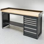 Werkbank 200 cm BAMBUS - 2 Türenschränke und 1 Schubladenschrank-7-thumb